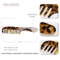 Tortoiseshell acetate wide tooth hair comb in amber finish, 20.5cm long and 4cm wide - Dark Tortoiseshell