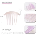 Pettine in acetato rosa a 7 denti, misura 10,2 cm x 8,1 cm per un'acconciatura elegante - Rosa