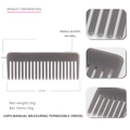 Dark grey tortoiseshell acetate hair comb with wide teeth and 13cm x 5cm dimensions - Gray