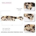 Peigne en acétate avec motif écaille classique et manche à trois ouvertures - Écaille Claire