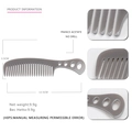 Peigne gris en acétate à dents larges, antistatique pour femmes, dimension de 13,5 cm - Gris