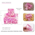 Detail of pink marble acetate hair claw with 5cm size dimensions and hollow design - Pink
