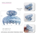 Blue marble France acetate hair claw clip with strong spring and 7cm medium size - Blue And White Cloud Marble (23)
