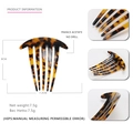 Classic tortoise shell acetate hair comb with 6-teeth design for women hair styling - Dark Tortoiseshell