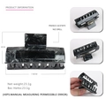 Large black marble acetate hair claw clip for women with 7.8cm square minimalist design - Black Marble Pattern (25)