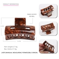 Classic dark brown tortoiseshell acetate geometric hair claw clip in medium size - Amber Tortoiseshell (25)
