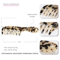 French acetate wide-tooth hair comb with amber marble texture and hanging hole design - Light Tortoiseshell