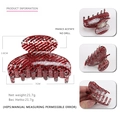 Elegant red and white striped acetate hair claw clip with marble texture, 7cm medium size - Red And White Marble Pattern (26)