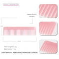 Pettine in acetato francese rosa chiaro con denti larghi, lunghezza di 11 cm - Rosa