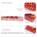 Pink marble texture acetate hair comb with anti-static design and compact size - Marble Red