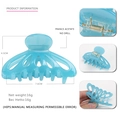 Japanese style solid blue acetate hair claw clip with minimalist geometric design for women - Ocean Blue