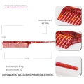 21cm professional acetate rat tail hair comb with reddish-brown tortoiseshell marble pattern - Marble Red