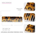 Pettine per capelli in acetato tartarugato a denti fitti con motivo leopardato 11x3cm - Tartarugato Scuro