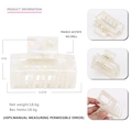 France acetate square hair claw clip in pearlescent finish, 6.6cm x 5cm size - White