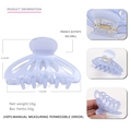 Minimalist light purple acetate hair claw clip with petal design and 7.6cm length - Blue Gold