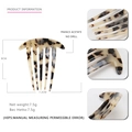 French acetate hair comb with 5 prongs in tortoise shell pattern measuring 8x7.2cm - Light Tortoiseshell
