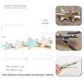 Star-shaped alloy hair clip in mint green and light blue colors for girls' hair - Star - Blue