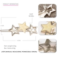Gouden haarspeld van legering met holle sterren en beige marmeren textuur, 6,5 cm - Geel