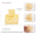 Square amber yellow marble pattern acetate hair claw clip measuring 5cm in height - Yellow