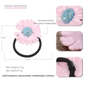 Roze madeliefje haarband van acetaat met een glinsterend hart van strassteentjes - Roze