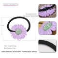 Elegant purple cellulose acetate daisy hair ring with high quality sparkling rhinestones - Purple