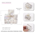 5cm geometric marble white acetate hair claw clip for ponytail styling in pearlescent finish - AB White