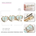 Hellblauer Herz-Haarclip aus Legierung mit goldenem Relief und Emaille-Finish - Blau Herz