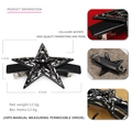 Sparkling star hair clip with crystals and metal beads in acetate finish, 8.5cm size - Black