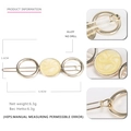 Golden alloy hair clip with yellow marble resin rings and 6.9cm minimalist design - Round Yellow