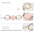 Goldfarbene Haarspange aus Legierung mit rosa Perleneinlage im minimalistischen Design - Rund Rosa