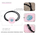 Elastico per capelli a margherita rosa in acetato con strass e cordino elastico - Rosa