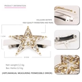 Star hair clip with champagne rhinestones and cream acetate for elegant women - White