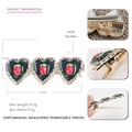 Cute strawberry heart duckbill hair clip for women with black alloy finish and charms - Black Strawberry