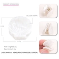 Mini shell-shaped cellulose acetate hair claw clip with pearlescent finish and dimensions - Off-white