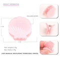 Mini shell-shaped hair claw in light pink acetate, dimensions 2.1cm by 2.4cm - Pink