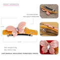 Squisita clip per capelli a farfalla gialla e rosa con strass di alta qualità per donna - Arancione