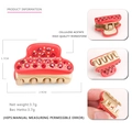 Mini molletta per capelli in acetato di cellulosa rosso con strass e base dorata - Rosso