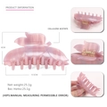 Pinza per capelli in acetato rosa marmorizzato con design a foglia geometrica minimalista - Rosa