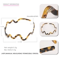 Tortoiseshell wavy skinny headband made of premium cellulose acetate with inner grip teeth - Tortoise Shell Small Wave