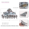 Blue marble texture cellulose acetate hair claw clip for elegant updo hairstyling - Gray