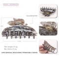 Pinza per capelli in acetato marmorizzato grigio da 9,5 cm per uno styling geometrico - Grigio