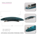 Elegant teal marble texture hair clip with dimensions 9.4x2.0cm and spring metal buckle - Dark Green