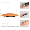 Chic marbled peach acrylic hair barrette with spring clip for ponytail styling - Orange