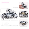 Grande molletta per capelli in acetato di cellulosa con trama marmorizzata 9 cm - Grande (9,0 cm x 4,2 cm) / Nero+Bianco