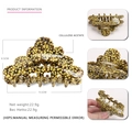 Vintage leopard acetate hair claw clip for women with geometric hollow design - Spot Yellow