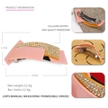 Geometrische Haarklammer aus Acetat in Rosa und Gelb mit funkelnden Strasssteinen - Orange