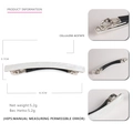 Minimalist white marble cellulose acetate hair clip with silver spring base - Pearl White