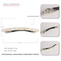Minimalist cream marble cellulose acetate hair clip with silver spring buckle, 8.3cm - Ivory