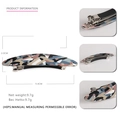 Elegant tortoiseshell acrylic hair clip with blue and beige marble patterns, 9.4cm spring clip - Camouflage