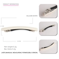 Elegant cream cellulose acetate hair clip with silver spring metal fastener 8.3cm - Off-white